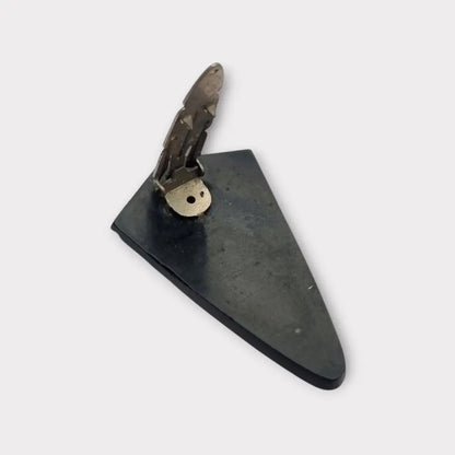 Lote de dos pinzas para vestido Art Decó en celuloide negro y marrón burdeos