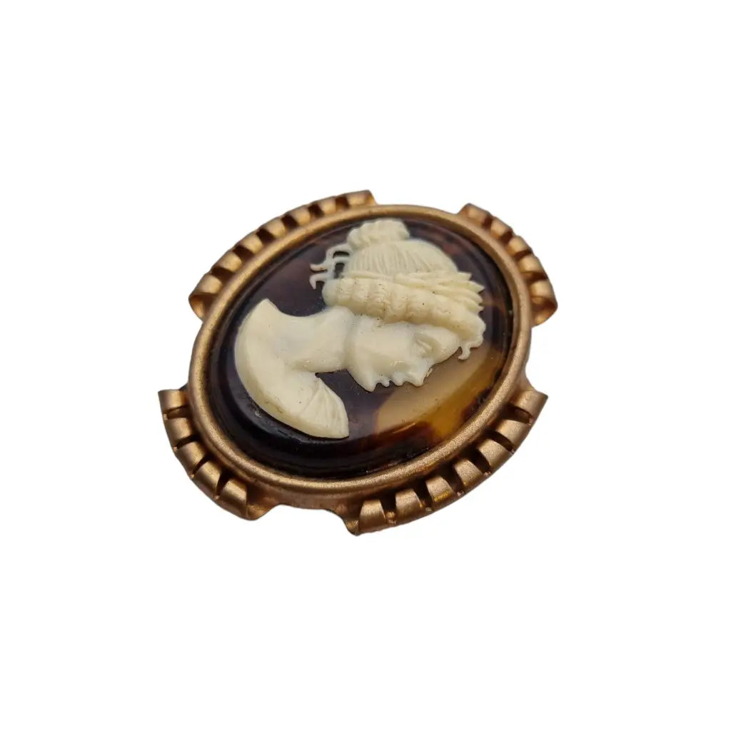 Broche camafeo para mujer bisutería vintage pin delicado mid century