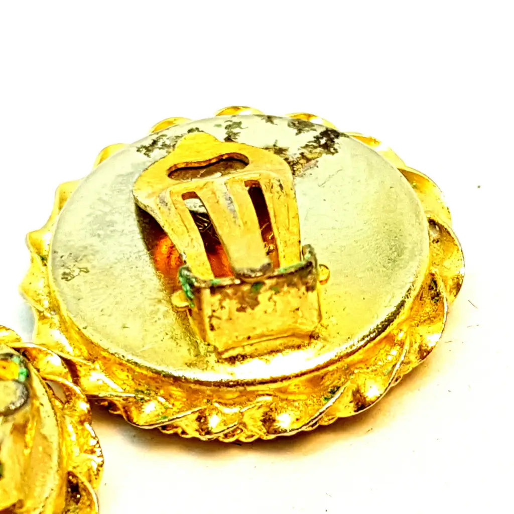 Pendientes micromosaico flor vintage micromosaico. Circa 1970. Joyería antigua