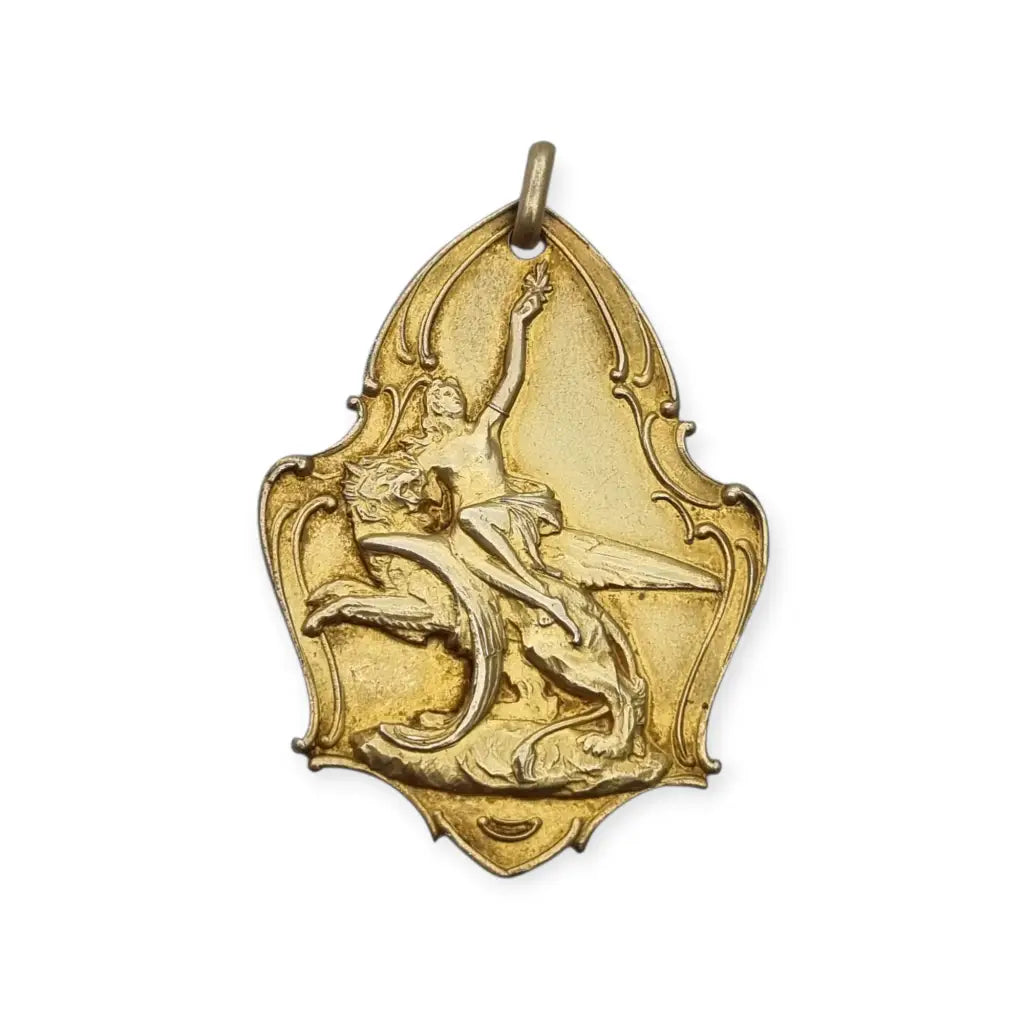 Medalla antigua plata dorada 1931 Coupe de Namur Bélgica Firmada H. Gérard,Art