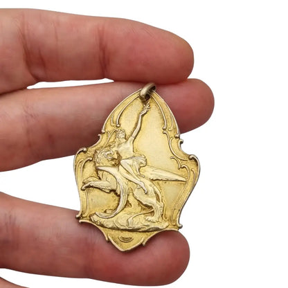 Medalla antigua plata dorada 1931 Coupe de Namur Bélgica Firmada H. Gérard,Art