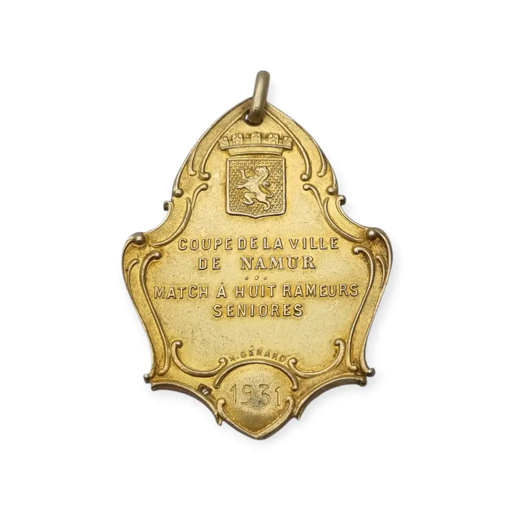 Medalla antigua plata dorada 1931 Coupe de Namur Bélgica Firmada H. Gérard,Art