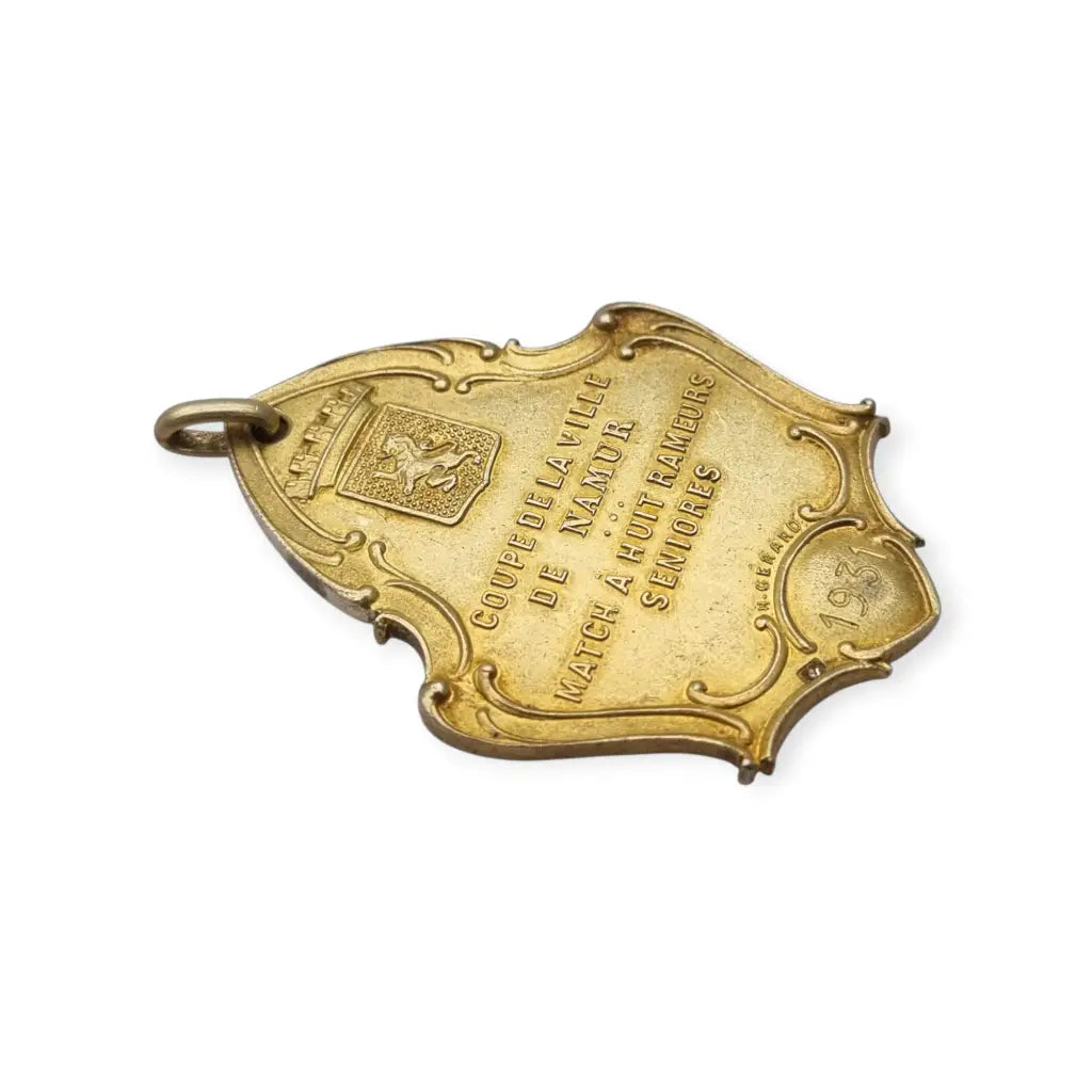 Medalla antigua plata dorada 1931 Coupe de Namur Bélgica Firmada H. Gérard,Art