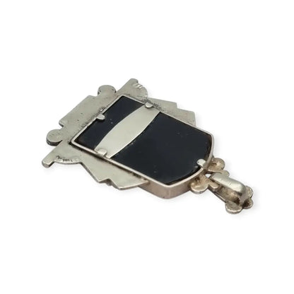 Medalla Art Decó de plata y vistas doradas con Virgen tallada circa 1930 joya