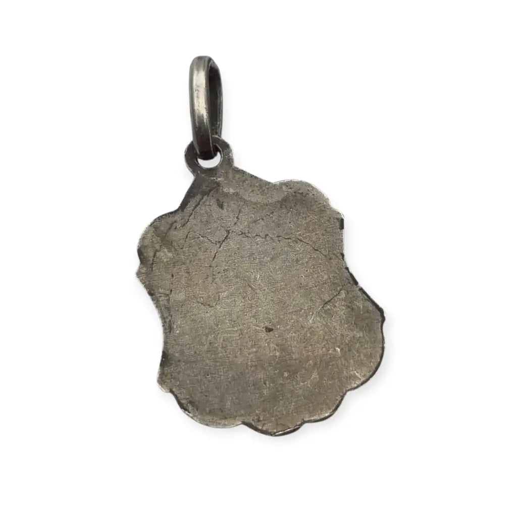 Medalla religiosa antigua en plata con la Moreneta de Montserrat estilo
