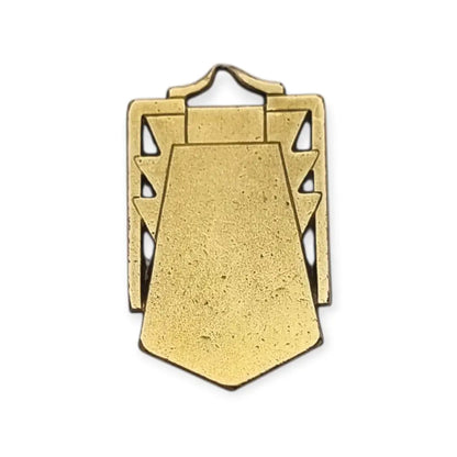 Medalla religiosa Art Déco antigua con Virgen en latón dorado contraste años