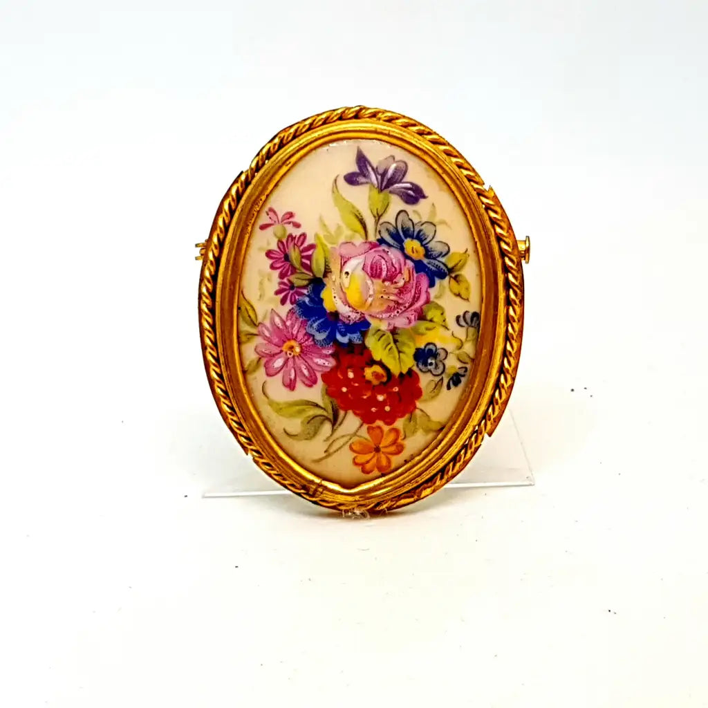 Broche Vintage/Broche Limoges/Broche Francés. de porcelana Limoges.