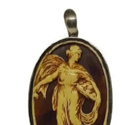 Camafeo Art Nouveau de la escena romana Medalla modernista plata alrededor