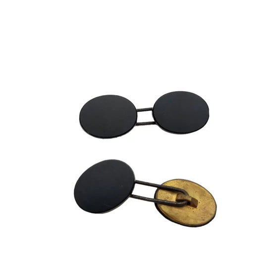 Gemelos vintage para hombre Art deco negros doble botón gemelos