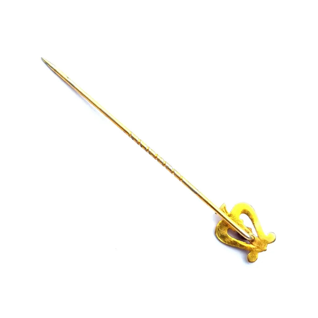 Pin de palo arpa vintage pasador oro tapa metal dorado