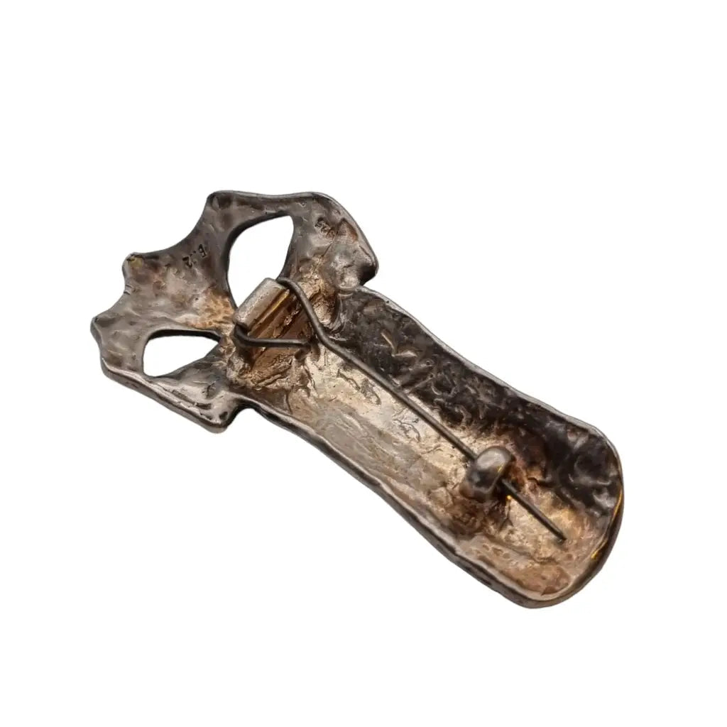 Pasador de plata máscara vintage joyería abstracta pasador