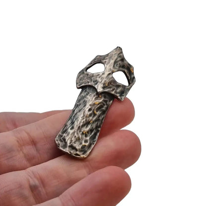 Pasador de plata máscara vintage joyería abstracta pasador