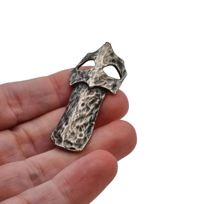 Pasador de plata máscara vintage joyería abstracta pasador