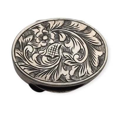 Pastillero vintage de plata 800 grabada con diseño floral caja Vintage circa