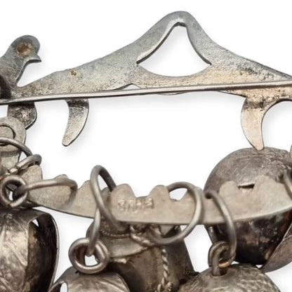 Penca de Balangandã Gerson Bahia firmado broche amuleto brasileño con dijes