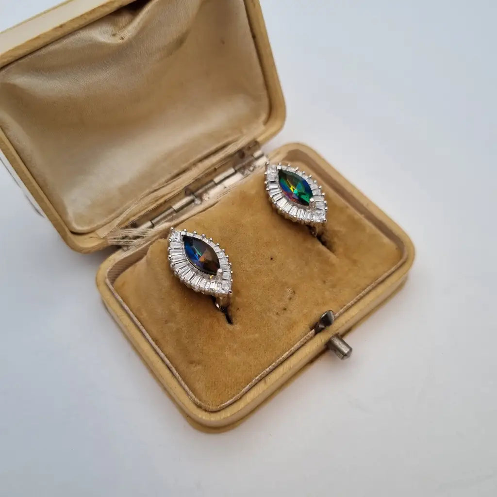 Pendientes de arcoíris para mujer pendientes plata piedra