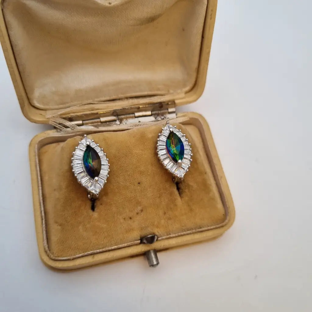 Pendientes de arcoíris para mujer pendientes plata piedra