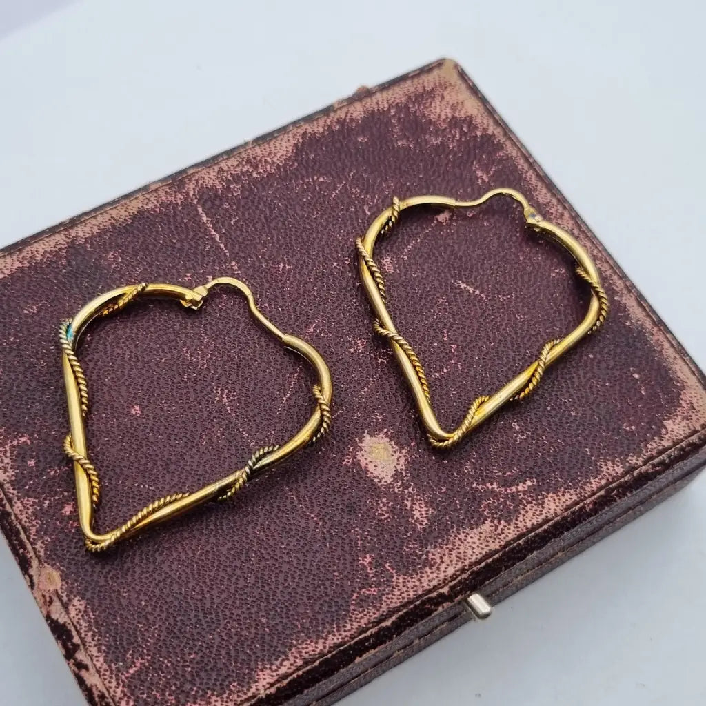 Pendientes de aro grandes con hilo enlazado joyas doradas NOS para mujer