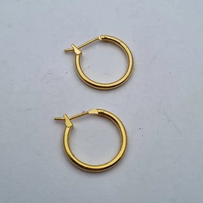 Pendientes de aro pequeños joyas oro NOS para mujer accesorios vintage años