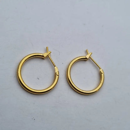 Pendientes de aro pequeños joyas oro NOS para mujer accesorios vintage años