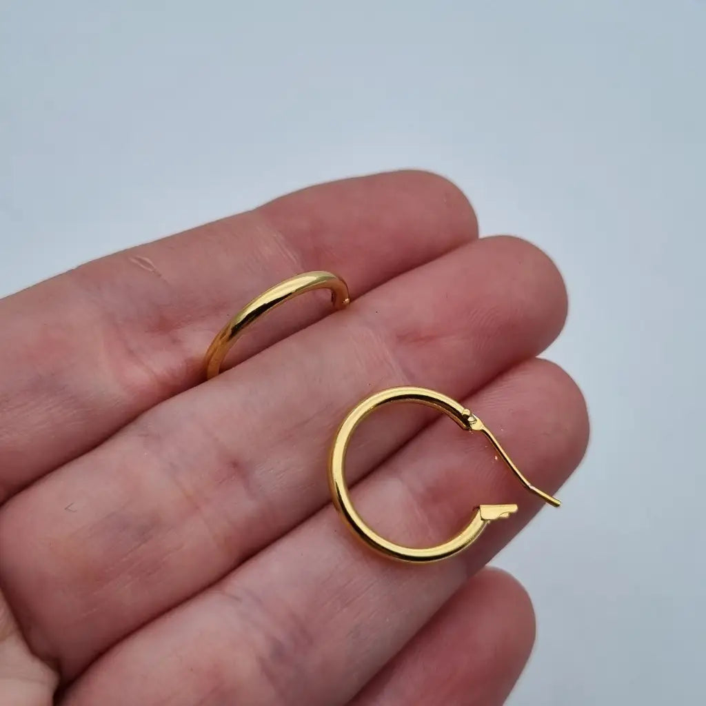 Pendientes de aro pequeños joyas oro NOS para mujer accesorios vintage años