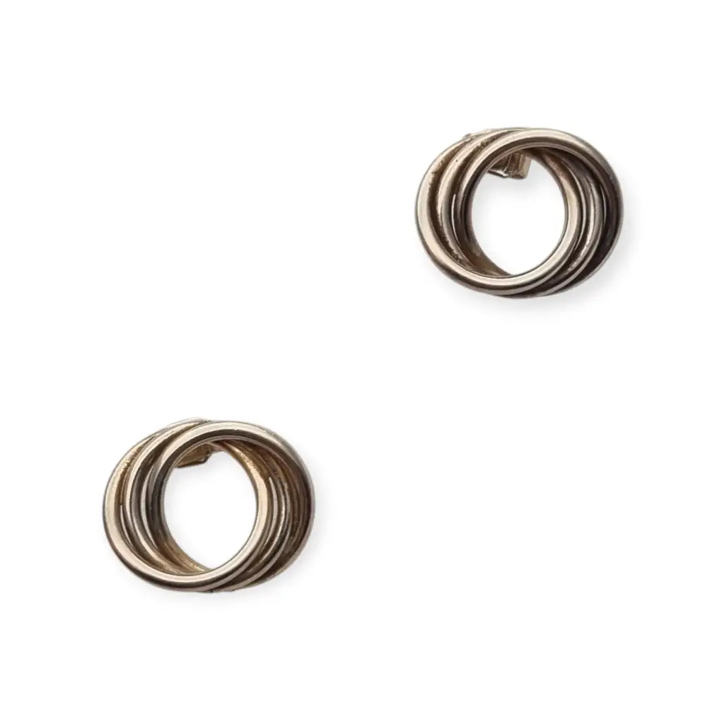 Pendientes aros entrelazados de plata 925 joyeria vintage. - LaBizarreSusu