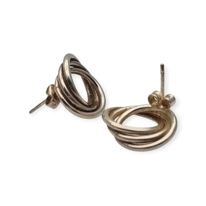 Pendientes aros entrelazados de plata 925 joyeria vintage. - LaBizarreSusu