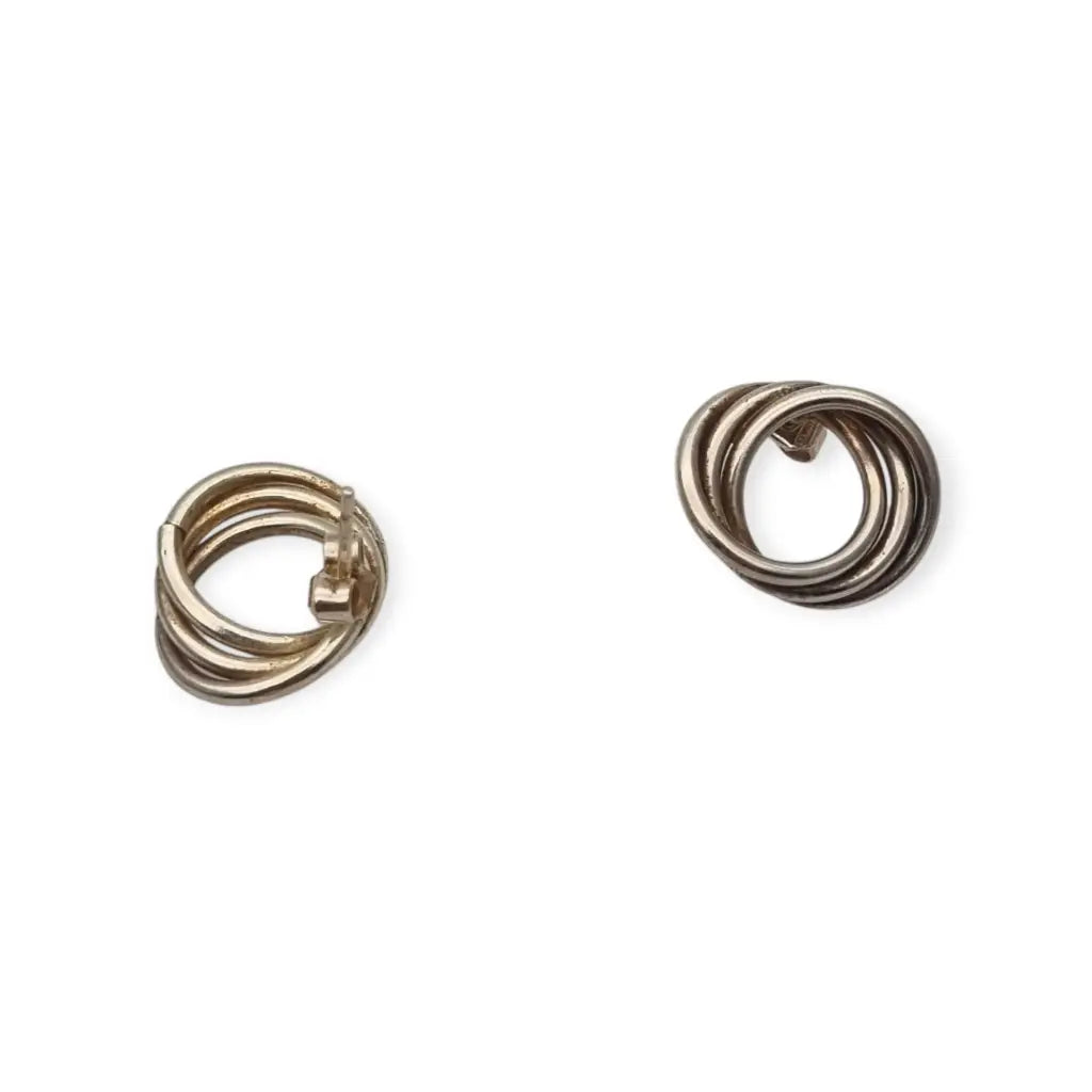 Pendientes aros entrelazados de plata 925 joyeria vintage. - LaBizarreSusu