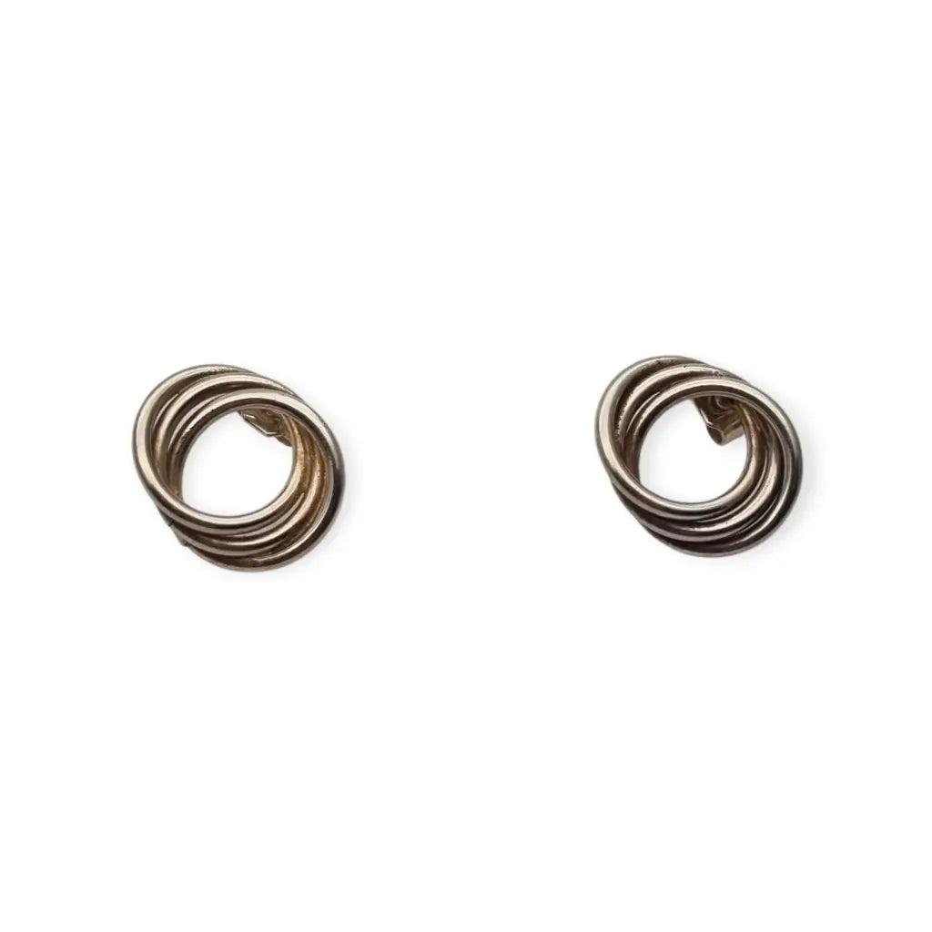 Pendientes aros entrelazados de plata 925 joyeria vintage. - LaBizarreSusu