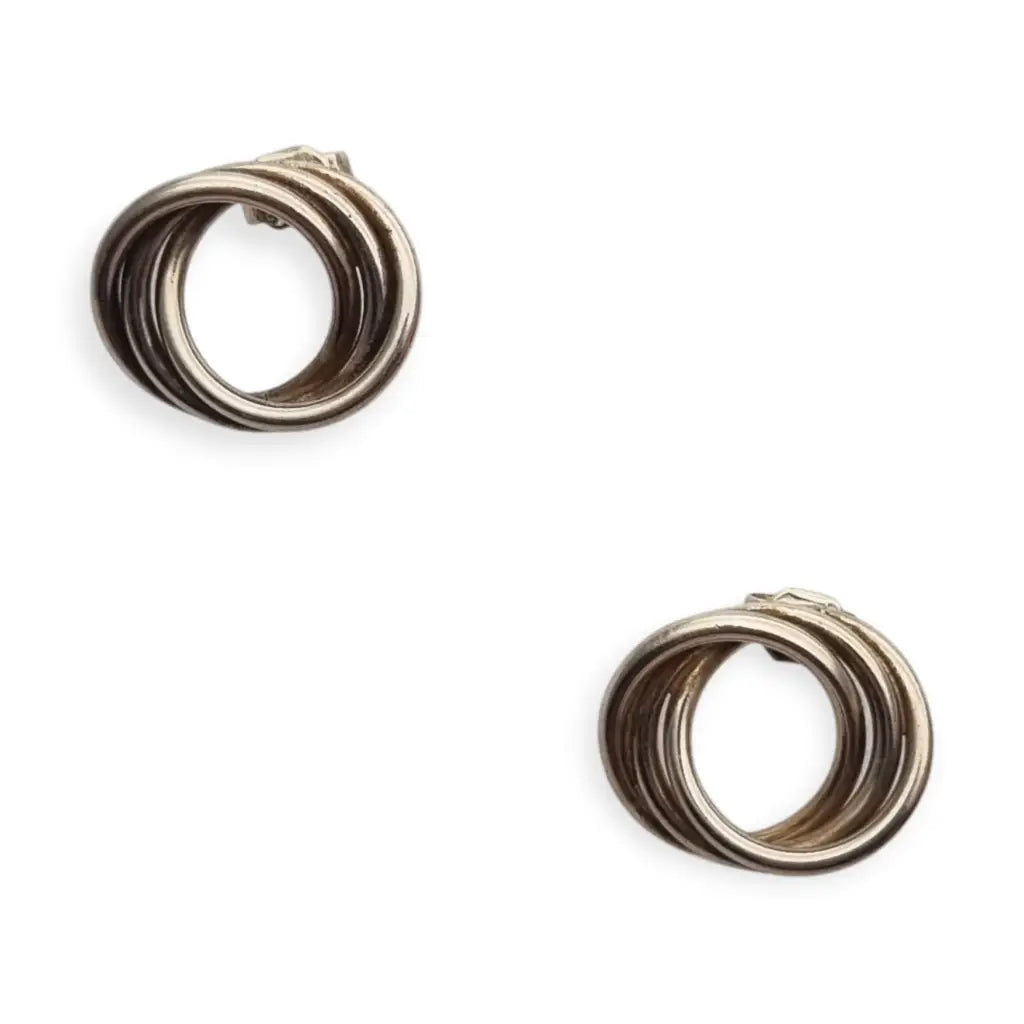 Pendientes aros entrelazados de plata 925 joyeria vintage. - LaBizarreSusu