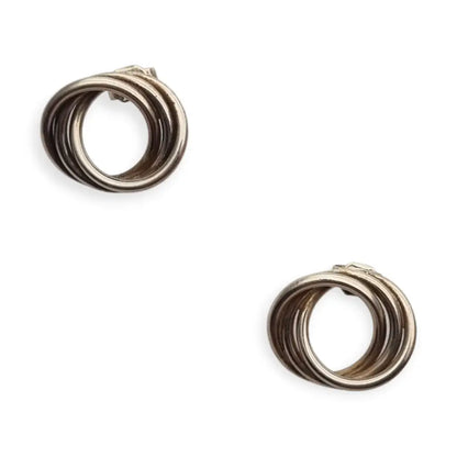 Pendientes aros entrelazados de plata 925 joyeria vintage. - LaBizarreSusu