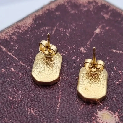 Pendientes brillantes vintage art decó de los años 80 NOS sin usar accesorios