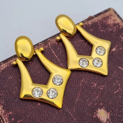 Pendientes colgantes de joyería dorada NOS para mujer accesorios vintage