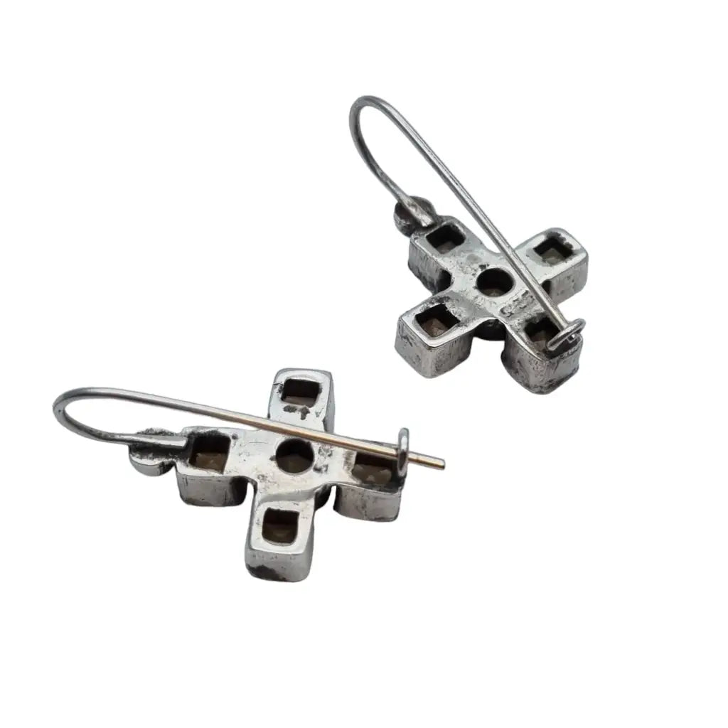 Pendientes de cruz citrino pendientes lágrima plata 925 joyas piedra