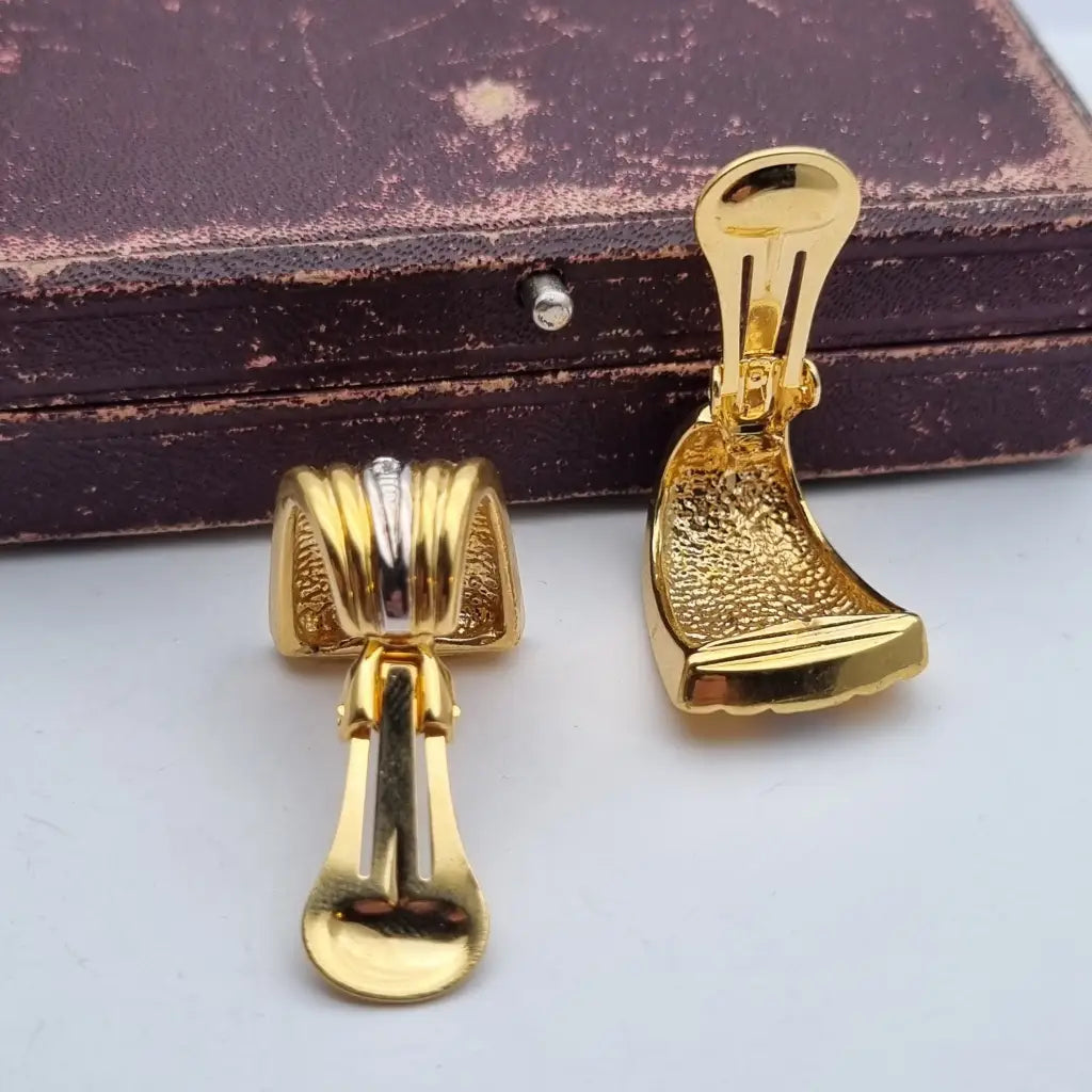 Pendientes de joyería dorada NOS para mujer pendientes clip vintage
