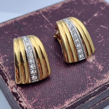 Pendientes de joyería dorada NOS para mujer pendientes clip vintage