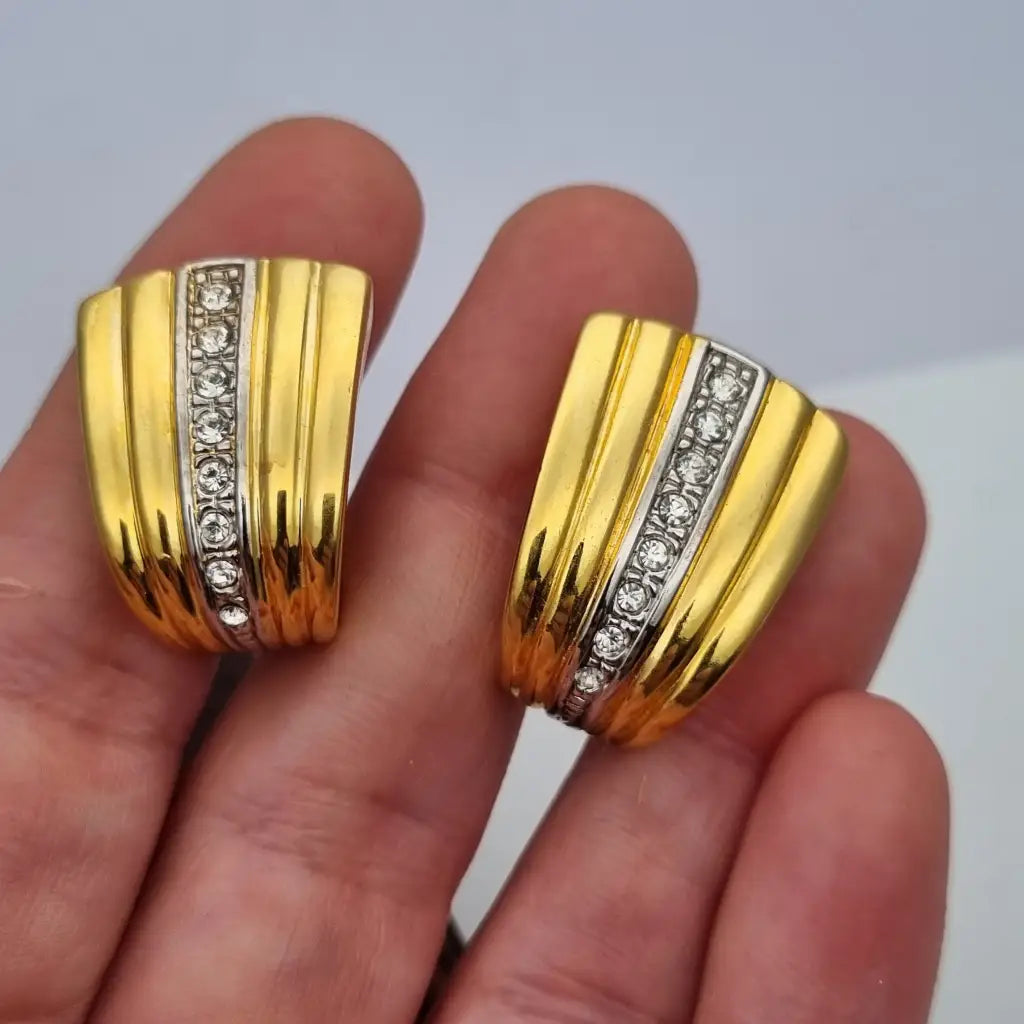 Pendientes de joyería dorada NOS para mujer pendientes clip vintage