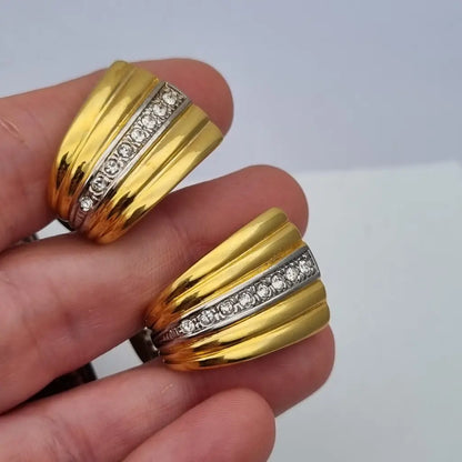 Pendientes de joyería dorada NOS para mujer pendientes clip vintage