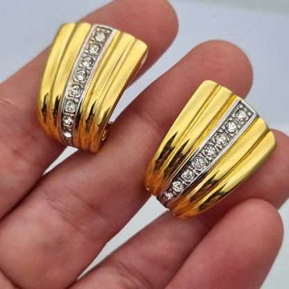 Pendientes de joyería dorada NOS para mujer pendientes clip vintage