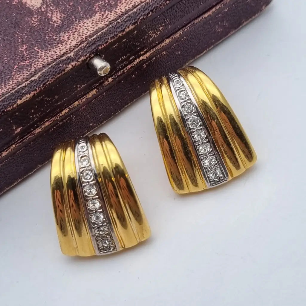 Pendientes de joyería dorada NOS para mujer pendientes clip vintage