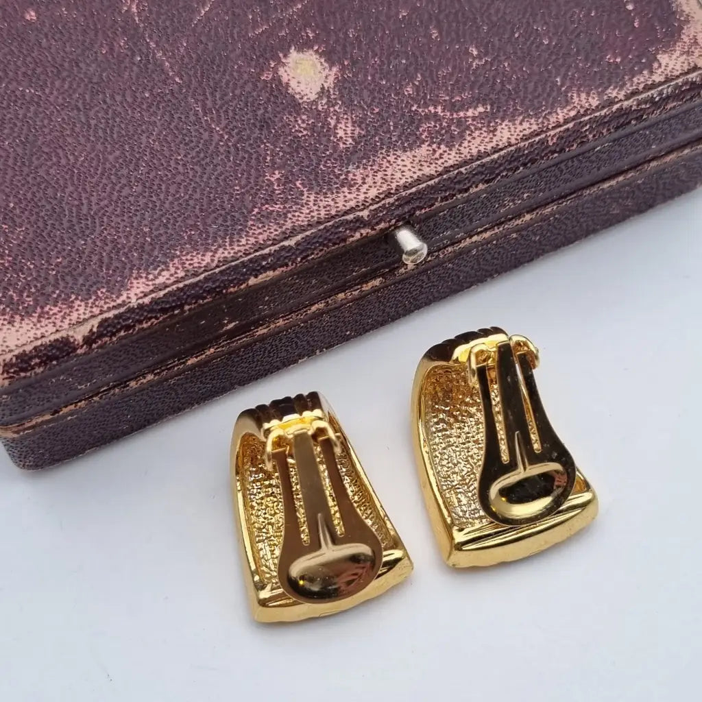 Pendientes de joyería dorada NOS para mujer pendientes clip vintage