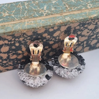 Pendientes de joyería plástico NOS para mujer pendientes clip vintage