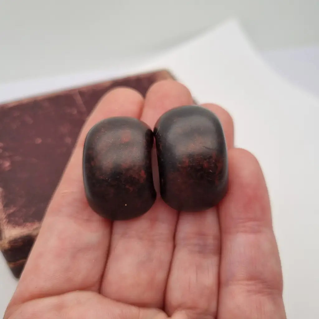 Pendientes de medio aro voluminosos con aspecto madera pendientes vintage