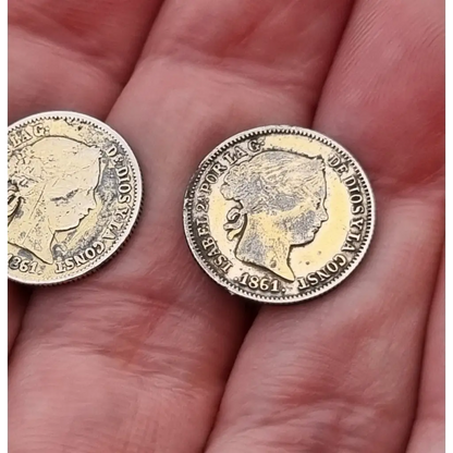 Pendientes moneda plata Joyas reina isabel II joyas españa pendientes