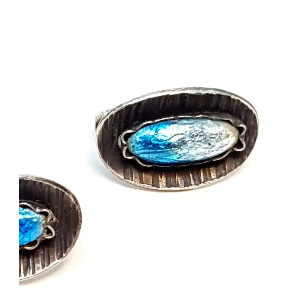 Pendientes plata azul para mujer pendientes vintage años 70 regalos boho joyas