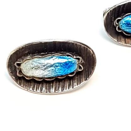 Pendientes plata azul para mujer pendientes vintage años 70 regalos boho joyas