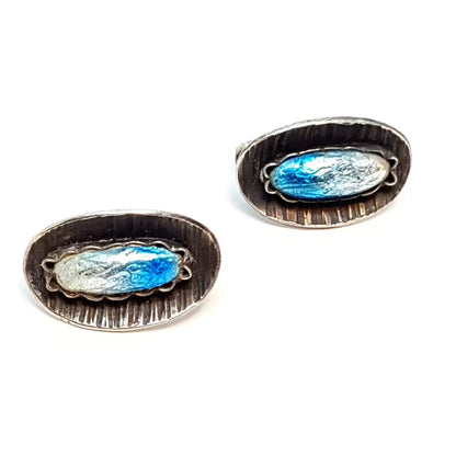 Pendientes plata azul para mujer pendientes vintage años 70 regalos boho joyas