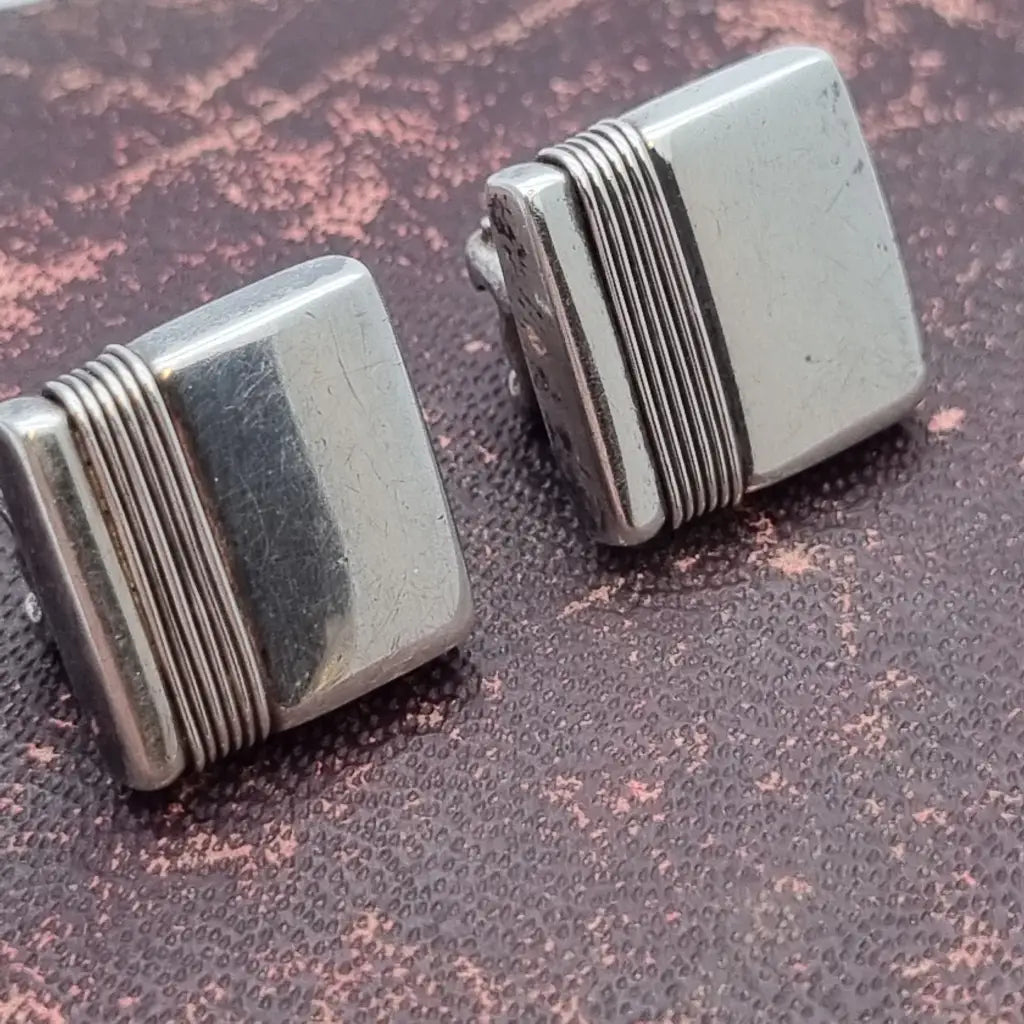 Pendientes de plata cuadrados pendientes hilo vintage