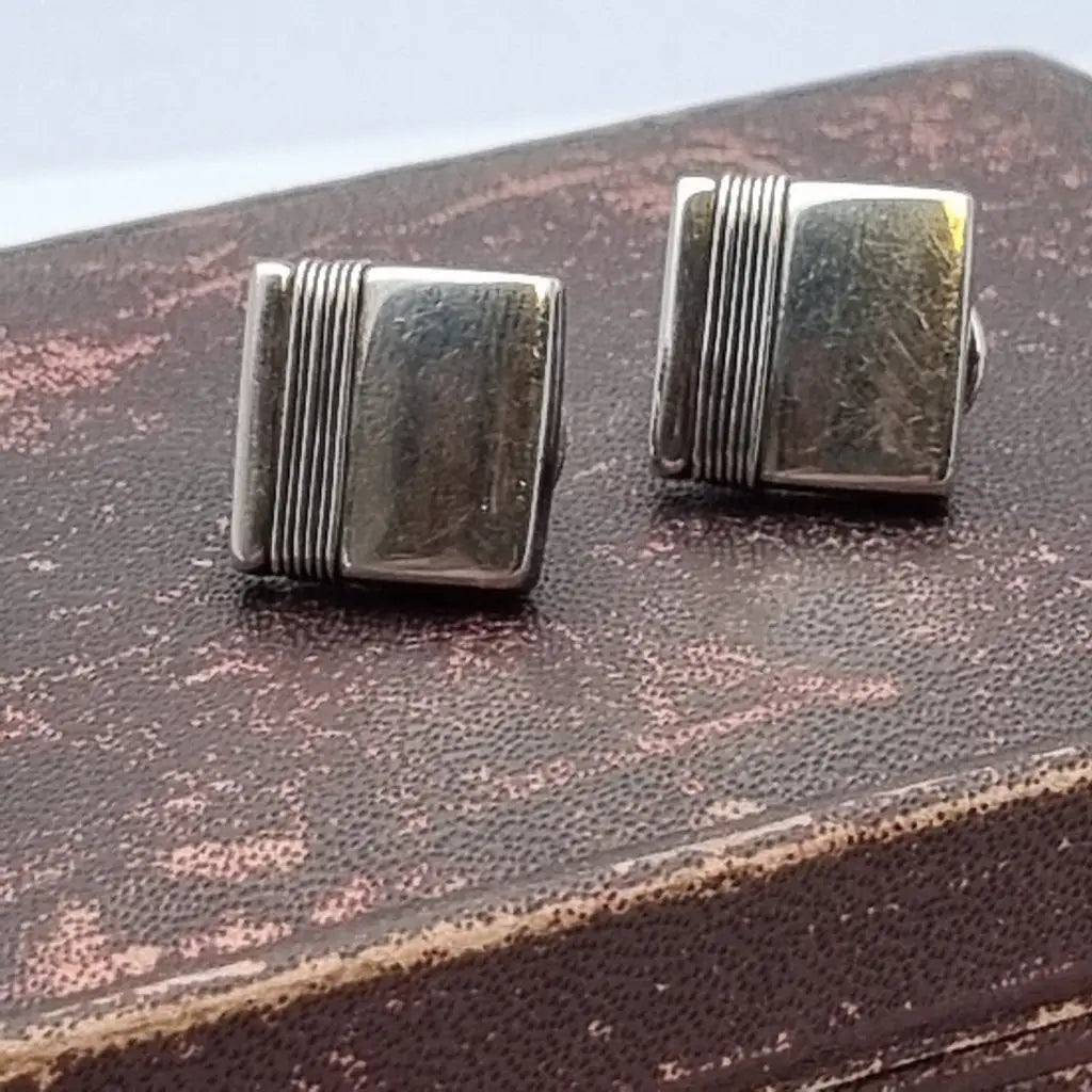 Pendientes de plata cuadrados pendientes hilo vintage