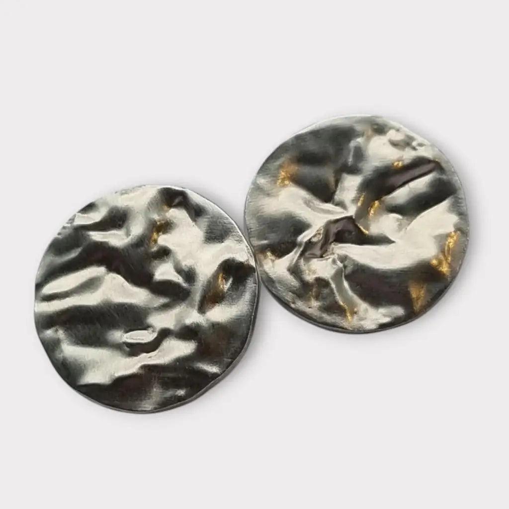 Pendientes de Plata Vintage Joyería J. Roca Textura Martillada Años 90-2000